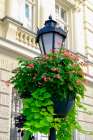 Budapest, Hungary. Quaint lamppost with flowers Art Print
